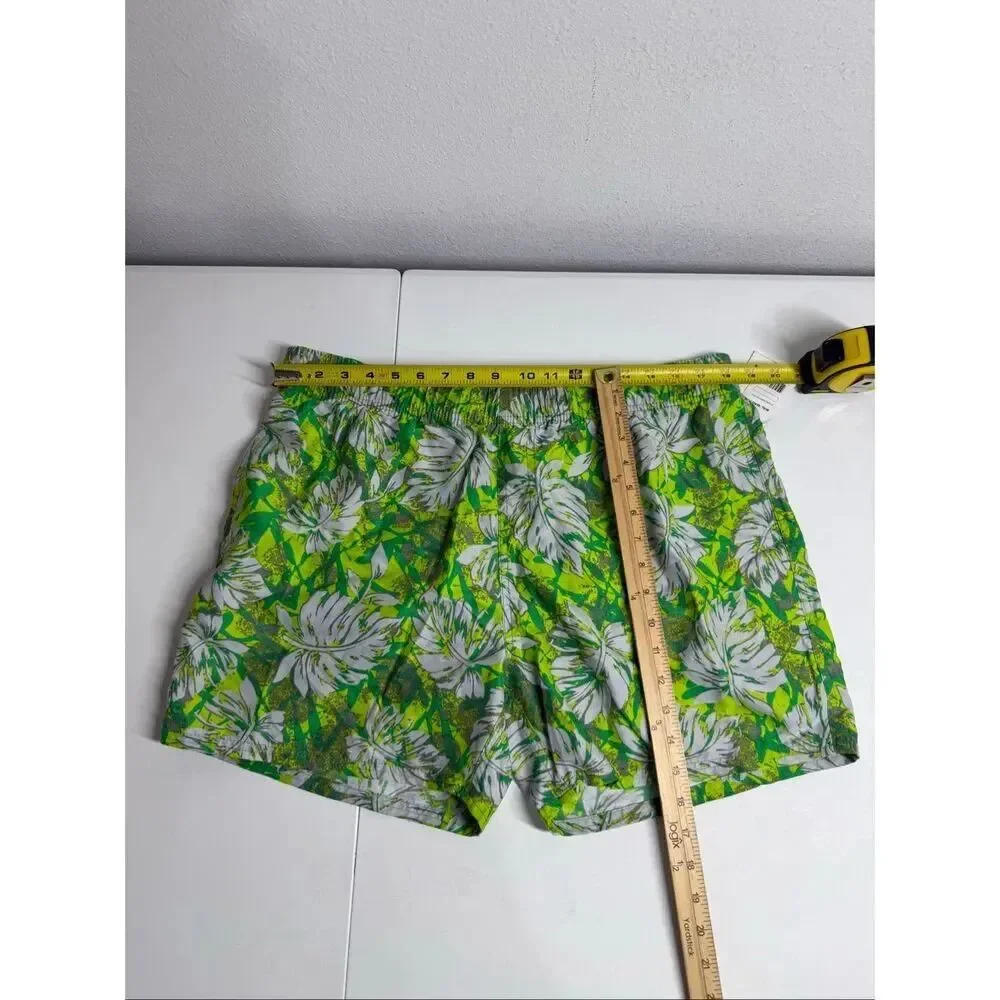 NWT Talos Men’s Tropical Floral Swim Trunks Mesh Lined Drawstring XL Green